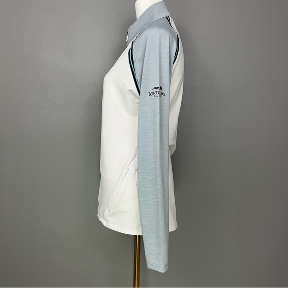 FootJoy French Terry Raglan Sleeve Full-Zip Jacket White Heather Gray Size Small - Picture 3 of 10